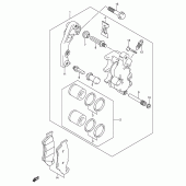 Схема вузла: Передній гальмівний супорт (Model k1/k2/k3/k4) для Suzuki RM250