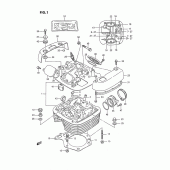 Схема вузла: Головка циліндра Suzuki LS650 Savage