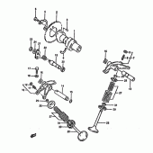 Схема вузла: Розподільний вал & Клапан для Suzuki DR650 DR650R