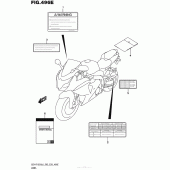 Схема вузла: Інформаційні наклейки (Gsx-R1000Al6 E33) для Suzuki GSX-R1000