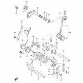 Схема узла: Копирный вал & Вилки & Вал переключения для Suzuki DR650 DR650RSE