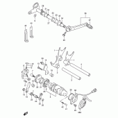 Схема вузла: Копірний вал & Вилки & Вал перемикання (Model t/v/w) для Suzuki GSX-R1100