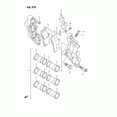 Схема вузла: Передній гальмівний супорт (Model s) для Suzuki GSX-R750