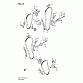 Схема вузла: Ланцюг ГРМ & Натягувач & Заспокоювач для Suzuki VZR1800 Intruder M1800R/ Boulevard M109R