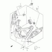 Схема вузла: Фара (Model k3/k4) для Suzuki AN400 Burgman (EU analogue of SkyWave)