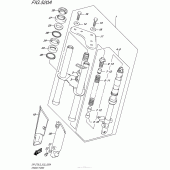 Схема вузла: Вилка передньої осі для Suzuki DR-Z70