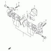 Схема вузла: Передній гальмівний супорт для Suzuki GSX750 Katana