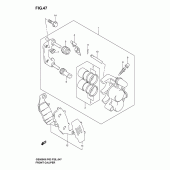 Схема вузла: Передній гальмівний супорт (Model k3) для Suzuki GS500
