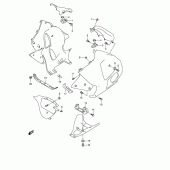 Схема узла: Кронштейн переднего нижнего обтекателя для Suzuki GSX1300 Hayabusa