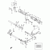 Схема узла: Копирный вал & Вилки & Вал переключения для Suzuki GSX600 Katana