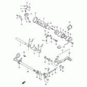 Схема узла: Копирный вал & Вилки & Вал переключения для Suzuki GSX750 Katana