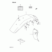 Схема вузла: Заднє крило & Інформаційні наклейки для Suzuki DR250