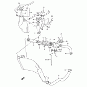 Схема вузла: Патрубок системи охолодження для Suzuki GSX250 Across