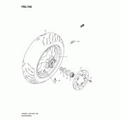 Схема вузла: Заднє колесо (An400l1 e33) для Suzuki AN400 Burgman (EU analogue of SkyWave)