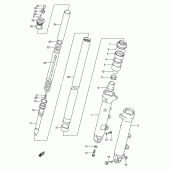 Схема узла: Передняя вилка (Model k/l/m/n/p/r) для Suzuki GSX750 Katana