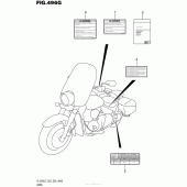Схема вузла: Інформаційні наклейки (Vl1500Tl7 E33) для Suzuki VL1500 Boulevard C90T BOSS