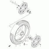 Схема вузла: Переднє колесо (See note) для Suzuki SV650