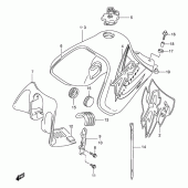Схема вузла: Паливний бак (Model w/x) для Suzuki DR650 DR650SE