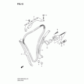 Схема узла: Цепь ГРМ & Натяжитель & Успокоитель для Suzuki GSX1400