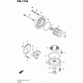 Схема узла: Масляный насос для Suzuki DR-Z125 DR-Z125