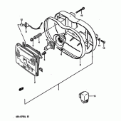 Схема узла: Фара (Model j/k e18) для Suzuki GSX-R750
