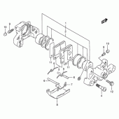 Схема вузла: Задній гальмівний супорт для Suzuki GSX600 Katana