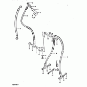 Схема вузла: Передній гальмівний шланг Suzuki GSX750