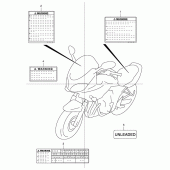 Схема вузла: Інформаційні наклейки (Model y) для Suzuki GSF600 Bandit