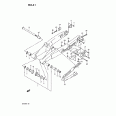 Схема вузла: Задній важіль підвіски (Model k) для Suzuki RM125