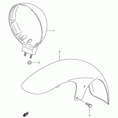 Схема вузла: Переднє крило Suzuki VS800 Boulevard S50