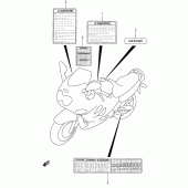 Схема вузла: Наклейки (Model k3) для Suzuki GSX600 Katana