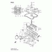 Схема узла: Задняя головка цилиндра & Прокладка головки & Свеча зажигания для Suzuki DL650 V-Strom