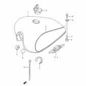 Схема вузла: Паливний бак (Model x) для Suzuki GZ125 Marauder