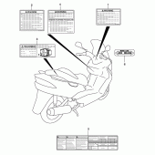 Схема вузла: Інформаційні наклейки для Suzuki UH150 Burgman
