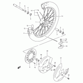 Схема вузла: Переднє колесо (Model v/w/x/y) для Suzuki RM250