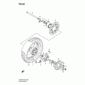 Схема узла: Заднее колесо (Sv650ak8/uak8/sak8/suak8/ak9/uak9/sak9/suak9/sal0/sual0) для Suzuki SV650