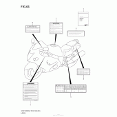 Схема вузла: Інформаційні наклейки (Gsx1300R L2 E03) для Suzuki GSX1300 Hayabusa