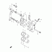 Схема вузла: Передній гальмівний супорт (Model r p9) для Suzuki TS125