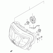 Схема вузла: Фара (Model w/x e2, e24) для Suzuki GSX-R750