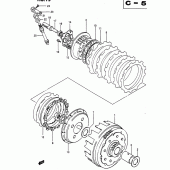 Схема вузла: Зчеплення для Suzuki DR650 DR650R