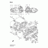 Схема узла: Картер двигателя для Suzuki AN650 Burgman (EU analogue of SkyWave)