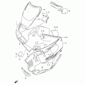 Схема вузла: Передній обтічник Suzuki GSX750 Katana
