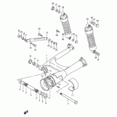 Схема вузла: Задній важіль підвіски Suzuki VS600 Intruder 600