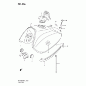 Схема вузла: Паливний бак (Model k5/k6/k7) для Suzuki RV125