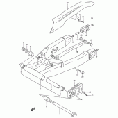 Схема узла: Задний рычаг подвески (Model t/v/w) для Suzuki RF900