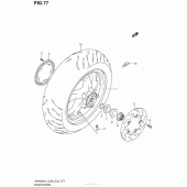 Схема вузла: Заднє колесо (An400Zal4 E28) для Suzuki AN400 Burgman (EU analogue of SkyWave)