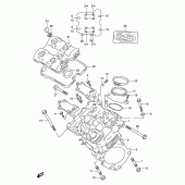 Схема вузла: Передня головка циліндра & Прокладка головки & Свічка запалювання (Model v) для Suzuki TL1000