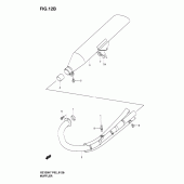 Схема вузла: Вихлопна система (Model k7) для Suzuki GZ125 Marauder