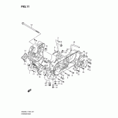 Схема вузла: Картер двигуна (An400zal1 e51) для Suzuki AN400 Burgman (EU analogue of SkyWave)