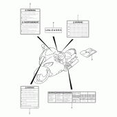 Схема вузла: Інформаційні наклейки (Model k1/k2/k3) для Suzuki GSX1300 Hayabusa